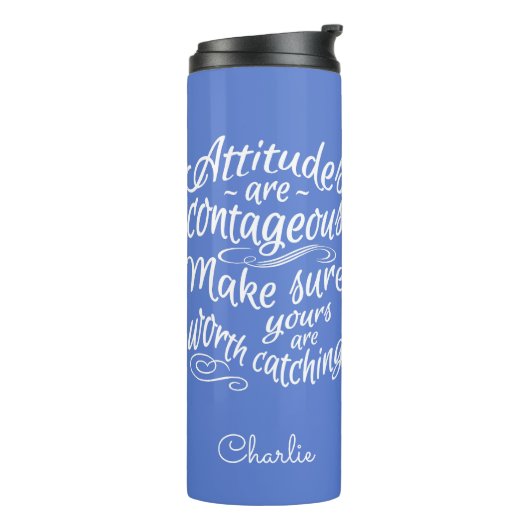 ATTITUDES aangepaste monogram en kleurentummer Thermosbeker (Gedraaid links)