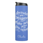 ATTITUDES aangepaste monogram en kleurentummer Thermosbeker (Geroteerd rechts)