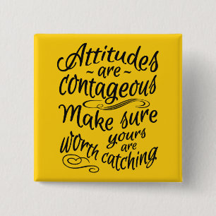 ATTITUDES aangepaste motivatie kleuren Vierkante Button 5,1 Cm