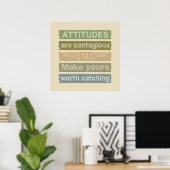 ATTITUDES custom monogram motivational poster (Bureau à domicile)
