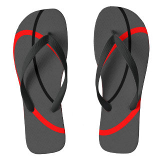 Attoni Dark Grey Red en Black Ellipticals Teenslippers
