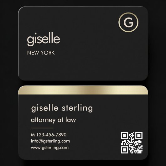 Attorney at Law Black Gold QR Code Visitekaartje