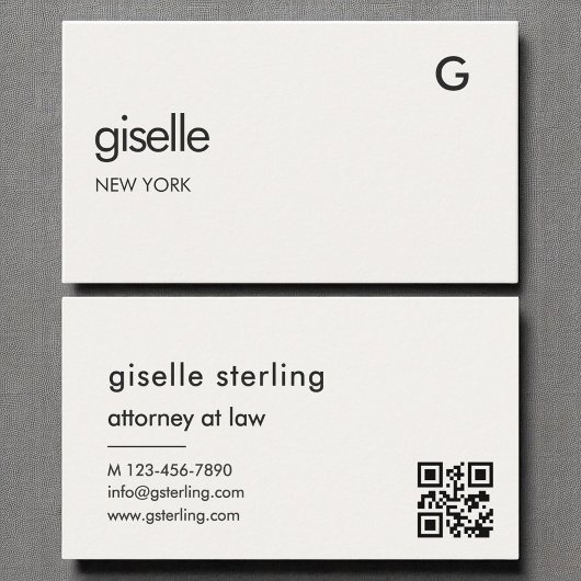 Attorney bij Law Luxury QR Code Monogram Visitekaartje