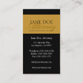 Attorney Black Border/Yellow Gold Script Visitekaartje (Achterkant)