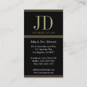 Attorney Black/Gold Stripes Visitekaartje (Achterkant)