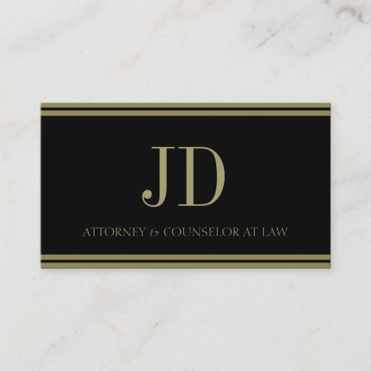 Attorney Black/Gold Stripes Visitekaartje (Voorkant)