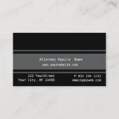 Attorney Black & Gray Minimal Typography Visitekaartje (Achterkant)