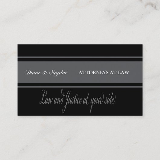 Attorney Black & Gray Minimal Typography Visitekaartje (Voorkant)
