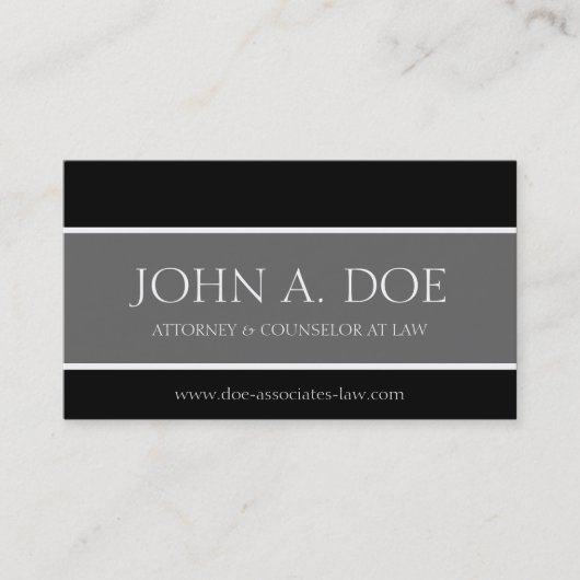 Attorney Black/Grey/White Lettering Visitekaartje (Voorkant)