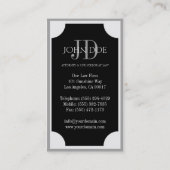Attorney Black Plaque/Silver Border Visitekaartje (Achterkant)