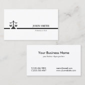 Attorney Black White Professional minimalist Visitekaartje (Voorkant / Achterkant)