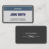 Attorney Cool Car License Bord Visitekaartje (Voorkant / Achterkant)