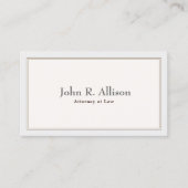 Attorney Elegant and Simple Ivory Border Visitekaartje (Voorkant)