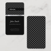 Attorney - Elegant Black Checkered Visitekaartje (Voorkant / Achterkant)