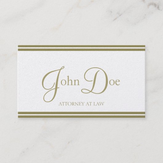 Attorney Elegant Script/Stripes Golden Visitekaartje (Voorkant)