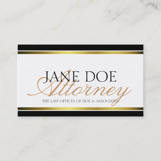 Attorney Gold Metallic Script Visitekaartje (Voorkant)