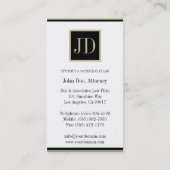 Attorney Golden Black/Tan Square Monogram Plaque Visitekaartje (Achterkant)