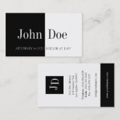 Attorney Half/Half B/W Visitekaartje (Voorkant / Achterkant)