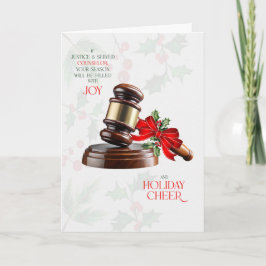 Attorney Judicial Gavel Verdict of Joy and Cheer Feestdagen Kaart