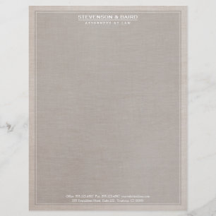 Attorney Law Kantoor Linen Texture look Classic Persoonlijk Briefhoofd