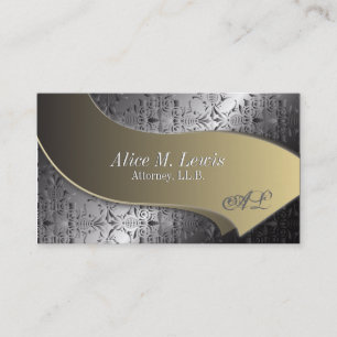 Attorney Law Visitekaartje Silver Gold Monogram