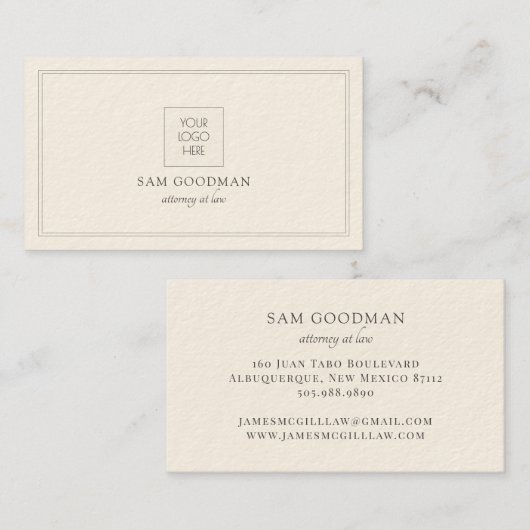 Attorney Lawyer Business Logo Visitekaartje (Voorkant / Achterkant)