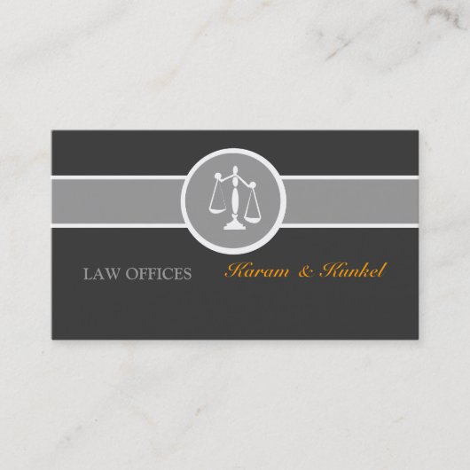 Attorney Legal Justice Scales Black|White|Gray Visitekaartje (Voorkant)