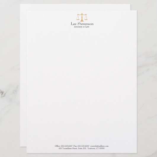 Attorney Letterhead Briefhoofd Sjabloon (Voorkant / Achterkant)