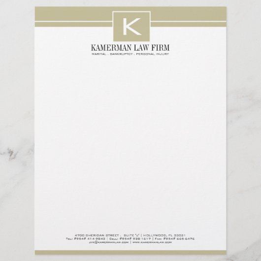Attorney Letterhead Gepersonaliseerd Briefhoofd (Voorkant)