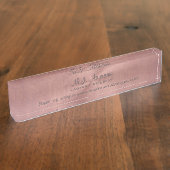 Attorney Luxury roze leder effect met slogan Naambordje (Zijkant)