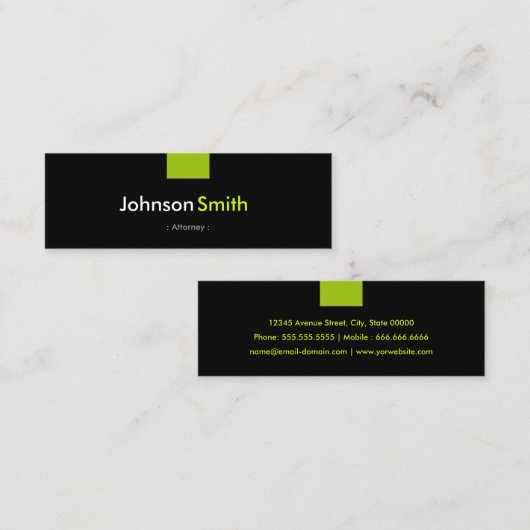 Attorney - Mint Green Compact Mini Visitekaartje (Voorkant / Achterkant)