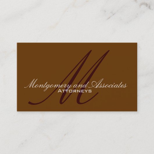Attorney Monogram Brown  Visitekaartje (Voorkant)