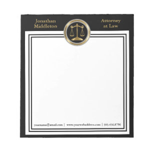 Attorney of Law - Black and Gold Notepad Notitieblok