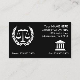 Attorney of Law Black and White Visitekaartje