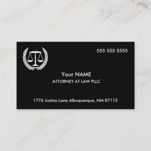 Attorney of Law Black and White Visitekaartje