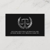 Attorney of Law Black en Silver Visitekaartje (Achterkant)