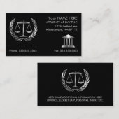 Attorney of Law Black en Silver Visitekaartje (Voorkant / Achterkant)