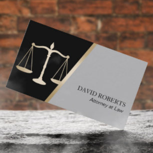 Attorney of Law Classic Black & Gold Lawyer Visitekaartje