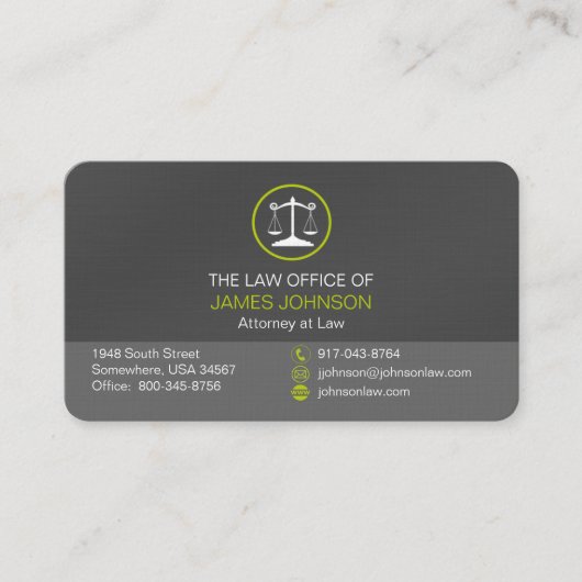Attorney of Law Custom Visitekaartje (Voorkant)