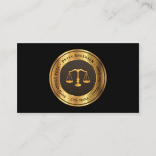 Attorney of Law Gold Scale Visitekaartje