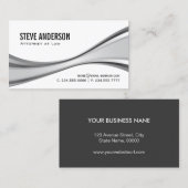 Attorney of Law - Modern Black White Wave Kijk Visitekaartje (Voorkant / Achterkant)