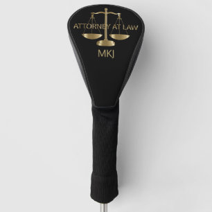 Attorney of Law, Monogram - Black and Gold Golfheadcover