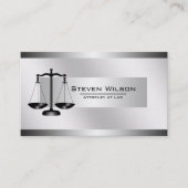 Attorney of Law White en Silver Steel Legal Scale Visitekaartje (Voorkant)