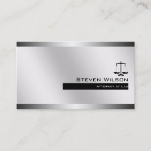 Attorney of Law White en Silver Steel Legal Scale Visitekaartje