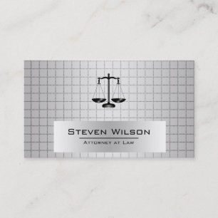 Attorney of Law White en Silver Steel Legal Scale Visitekaartje