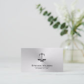 Attorney of Law White en Silver Steel Legal Scale Visitekaartje (Staand voorkant)