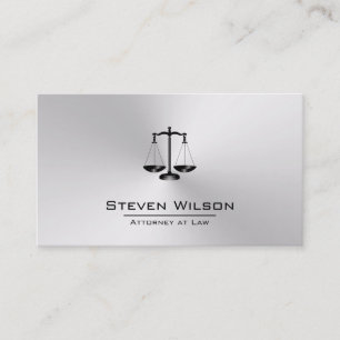 Attorney of Law White en Silver Steel Legal Scale Visitekaartje
