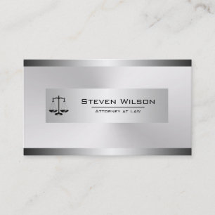 Attorney of Law White en Silver Steel Legal Scale Visitekaartje