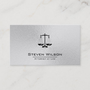 Attorney of Law White en Silver Steel Legal Scale Visitekaartje