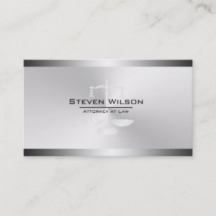 Attorney of Law White en Silver Steel Legal Scale Visitekaartje